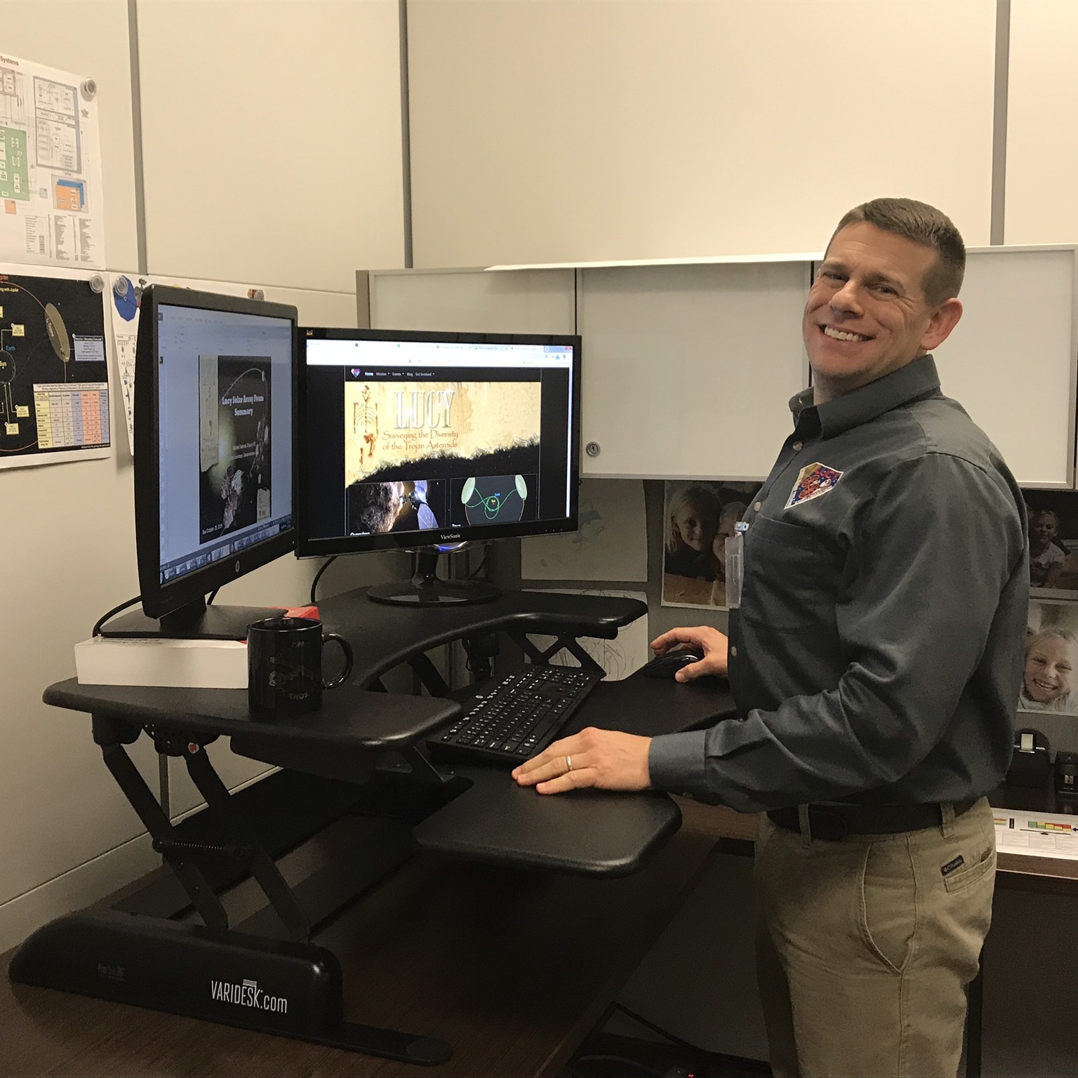Mike Sekerak, Deputy Systems Engineer, making a presentation in his office at Goddard Spaceflight Center.